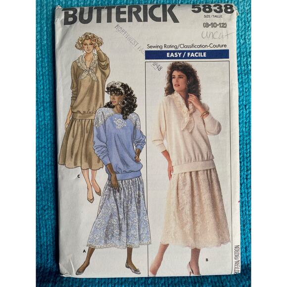 Butterick Sewing pattern 5838 top midi skirt sz 8 10 12 - Picture 1 of 8